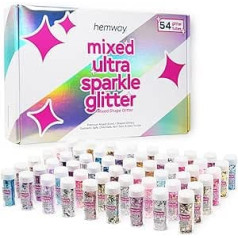 Hemway Mixed Chunky Glitter — набор шейкеров для блесток Ultra Sparkle, 54 x 6 г (0,21 унции), универсальные смеси блесток различных цветов для макияжа, ногтей, гла