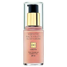 Max Factor 3 x Max Factor Facefinity All Day Flawless 3in1 tonālais krēms - siltās mandeles 45 30 ml