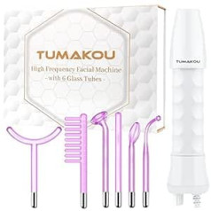 Tumakou High Frequency Stick Face — purpursarkana augstfrekvences ierīce pūtītēm ādas savilkšanai, grumbu samazināšanai, pūtīšu ārstēšanai — sejas masāžas ierīce ar 6 argona stieņiem