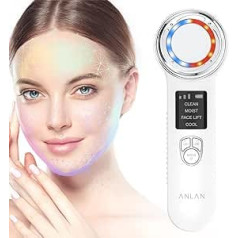 Anlan Sejas Masieris ANLAN Sejas Massager 6 in 1 EMS sejas ierīce Aqua Facial Device grumbu noņemšanai ar jonu un sejas liftingu dubultzoda noņemšanai Sejas kopšanai sejas tīrīšanai V sejas veidotājs