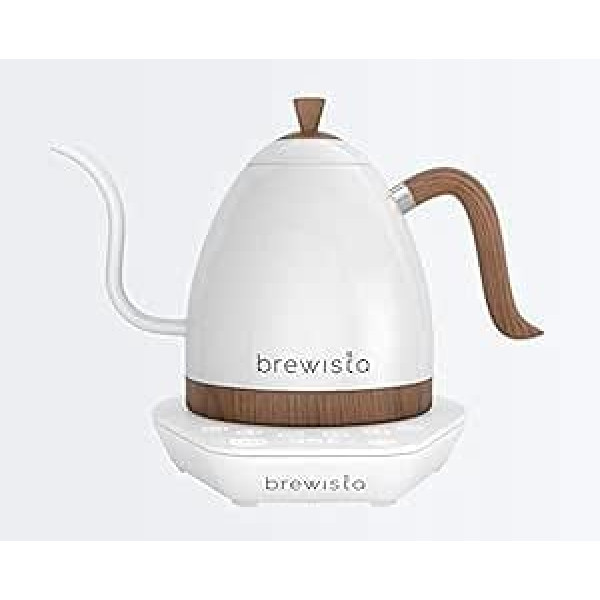 Brewista Artisan Pearl White and White Base | Kettle | Gooseneck Spout | Temperature Control | Slow Coffee Barista | 1.0 L