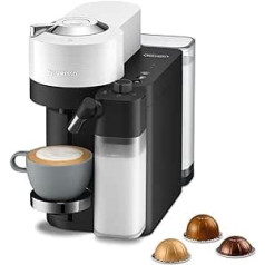 De'Longhi Nespresso Vertuo Lattissima ENV300.W, kafijas kapsulu automāts ar automātisku piena putošanas sistēmu, 5 krūzīšu izmēri, 3 piena receptes, ērta lietošana, matēts balts