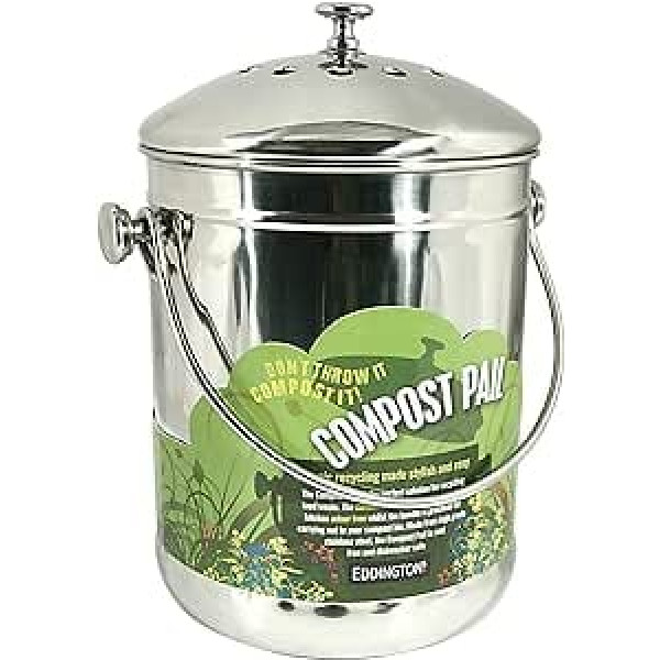 Eddingtons Compost Pail, Stainless Steel