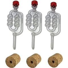 Almost Off Grid 3 x Air Locks and 3 x Drilled Cork Stoppers for Glass Hemisphere Home Brewing Wine Making Memaking Beer Making Cider Fermentation