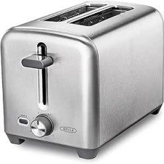 BELLA 2 Slice Toaster, Quick & Even Results Every Time, Wide Slots Fit Any Size Bread Like Bagels or Texas Toast, Drop-Down Crumb Tray for Easy Clean Up, Stainless Steel