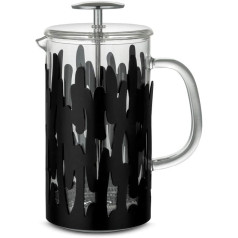 Alessi Barkoffee BM12/8 B French Press Coffee Maker 18/10 Stainless Steel and Epixide Resin Black