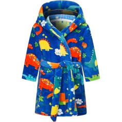 FILOWA Bademantel Kinder Mädchen Jungen Fleece Kinderbademantel ar Kapuze, Flanell Flauschig Morgenmantel Kuschelig Lang Roben Weich rītasvārki, silta pidžama Gr.92-128