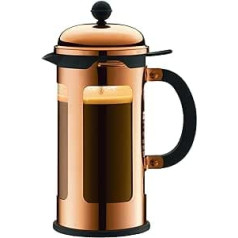 CHAMBORD 1 Litre 1-Piece 8 Cup Copper Plated Coffee-Maker, Clear