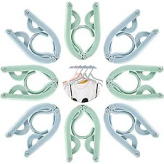 iTGOOS Pack of 8 Foldable Clothes Hangers, Foldable Clothes Hangers, Portable Travel Hangers, Clothes Hangers, Travel, Non-Slip, Lightweight for Home, Hot, Travel, Camping, 2 Colours