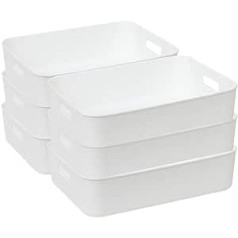 Cetomo 8L x 6 Storage Baskets, Storage Bins, Household Organizer with Handles for Kitchen, Office, Countertops, Cupboards, Bedroom and Bathroom