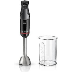 Bosch ErgoMaster Series 4 MSM4B610 rokas blenderis, darbība ar vienu roku, nerūsējošā tērauda asmeņi, bez nodiluma keramikas savienojums, maisīšanas krūze, QuattroBlade, pretšļakatu funkcija, ieslēgšanas slēdzene, 1000 W,