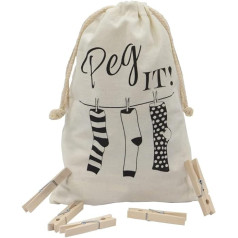 JVL Peg It Peg Bags with Wooden Pegs, Pack of 100 (19-243)