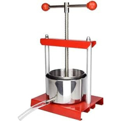 6L Fruit Press Wine Cider Press Manual Juicer for Grape Apple Vegetables Homemade Juice Cheese Making (Stainless Steel)