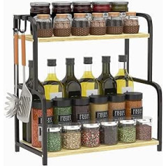 FEXPLENDID Spice Rack Spice Organiser for Kitchen Worktop (2-Layer Simple)