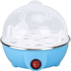 Egg Cooker - Electric Egg Cooker - Chicken Egg Cooker Make Up to 7 Large Boiled Eggs Anti-Dry Burning Automatic Shut-Off Egg Poacher with Heating Plate (EU Plug Blue)