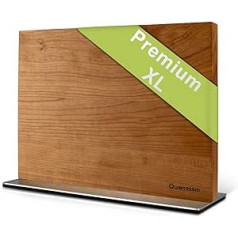 QUINTESSIO Premium XL - Nažu bloks bez naža Magnētiskais - Divpusējs nažu bloks Magnētisks - Magnētiskais naža turētājs - Magnētiskais nažu turētājs - Magnētiskais nažu bloks izgatavots no koka - Ķirsis