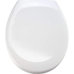Wenko 18394100 Premium toilet seat Ottana White EasyClose soft closing mechanism, rustproof FixClip hygienic stainless steel mounting, antibacterial, Plastic Duroplast, 37.6 x 45.2 cm, White