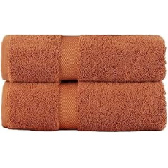 100% Egyptian Combed Cotton Towels Super Soft and Absorbent Quick Dry 600gsm Thick Bathroom or Kitchen Towel Set (Burnt Orange) 2 Pack