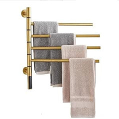 DUDYP Bathroom Electric Towel Warmer, Heat Thermostatic Towel Dryer Electric Towel Rack Rotary Foldable Digital Display, Plug In