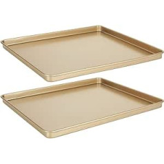 YAYODS Baking Tray Set, Professional Non-Stick Oven Trays, Durable Carbon Steel, Heat Resistant, Dishwasher Safe, Pancakes, Cookies (30.8 x 25.8 x 1.6 cm)