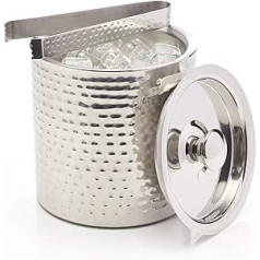 BarCraft Stainless Steel Ice Bucket with Lid and Tongs, 1.5 Litre