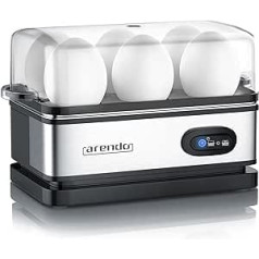 Arendo - Stainless Steel Egg Cooker with Warming Function | Flip Switch and Indicator Light | Freely Selectable Level of Hardness | Brushed Stainless Steel