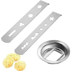 8 Shapes Stainless Steel Biscuit Attachment for Meat Mincer, Biscuit Attachment Mincer, with Connection Ring for Stainless Steel Nozzle, Biscuit Accessories for MUM4/MUM5