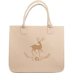 Brandsseller Felt Bag with Stag Embossing Approx. 38 x 19 x 32 cm