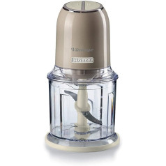 Ariete Vintage 438 Electric Vegetable and Ice Crusher with 2 Speed Levels, 4 Stainless Steel Blades, Non-Slip Bases, 600 ml Capacity, 400 W, Beige