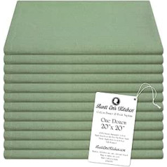 Aunti Em's Kitchen Sage Green Cotton Napkins 20