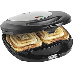 Bestron Antihaftbeschichteter 3-in-1 Sandwich-Kontaktgrill, 760 W, Schwarz