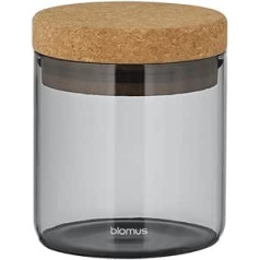 Blomus Keepy Storage Jar with Cork Lid, Airtight Storage Jar, Smoked Grey (S)