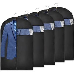 Aitsite 5 x Clothing Dust Covers Suit Protective Cover Garment Bags Clothes Cover Long Mothproof & Waterproof Clothes Covers with Zip for Suit, Jacket, Dresses, Coat (100 x 60 cm)