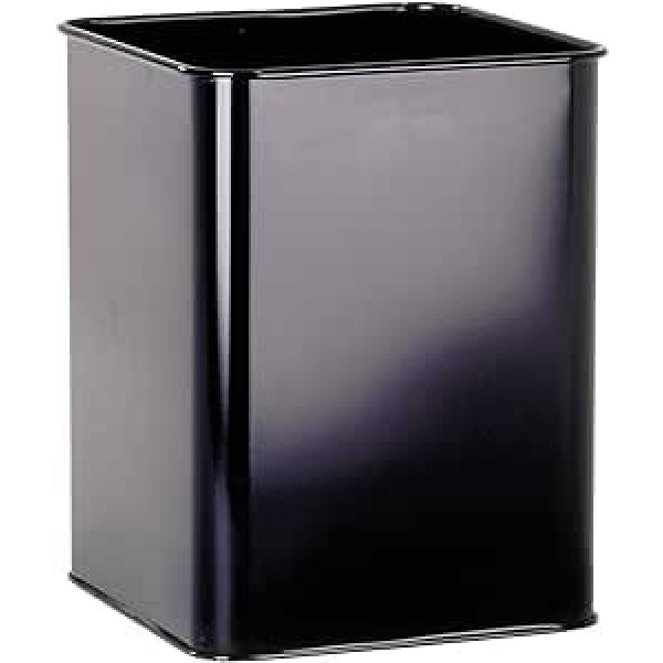 Durable 18.5L Metal Square Waste Basket - Black