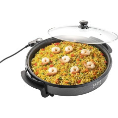 CASO Professional Party Pan – Electric Multi Pan for Pizza, Burgers, Vegetables and Much More, up to approx. 240 °C, Warming Function