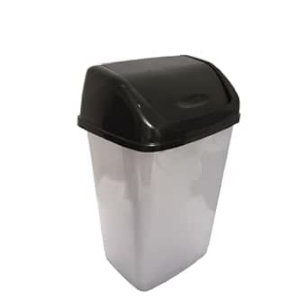 KARAVI 25 Litre Swing Bin with Lid (Black/Silver)