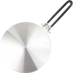 9.45 Inch Stainless Steel Heat Diffuser for Glass Hob, Induction Plate Adapter for Electric Hob with Folding Handle