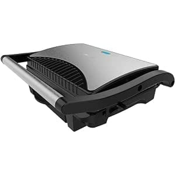 Cecotec Rock'nGrill Dark 1000 Elektrischer Grill, 1000 W, Steinbeschichtung, Fettauffangschale, schwimmende Oberfläche, 25,4 x 17,5 cm, PTFE-frei, PFOA