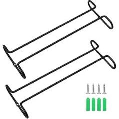 FANGZ Set of 2 Wine Glass Rail Stemware Glass Holder, Hanging Wine Glass Holder, Wine Glass Rack, Iron Stemware Holder Under Cabinet, for Bar, Kitchen, Wine Cabinet, Wine Glass, Storage Collection,