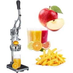 Relaxdays Professional Manual Juice Press 3-in-1 Chip Slicer Apple Cutter Orange Press HBT: 47.5 x 17.5 x 40.5 cm Stainless Steel