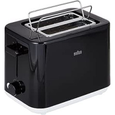 Braun Household Breakfast1 Double Slot Toaster with 8 Toast Settings and Defrost Function, 900 W, HT1010BK Plastic, Black