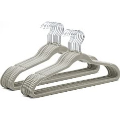 +30Club Velvet Clothes Hangers - Non-Slip Suit Hangers - Velvet Hangers 360° Silver Rotation (Pack of 30 - Grey)