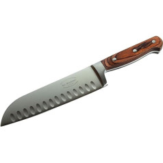 Dr. Richter Santoku nazis izgatavots no augstas kvalitātes speciāla nerūsējošā tērauda (asmens garums 18 cm)