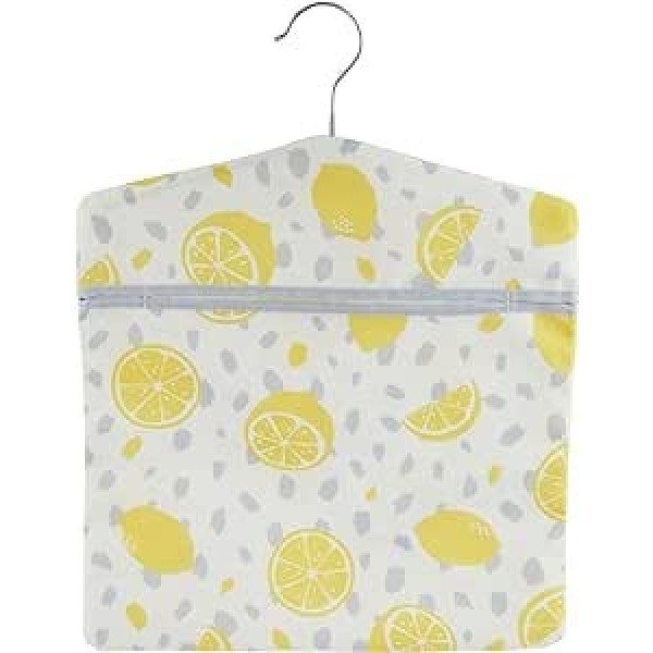 Beldray LA032005LEMFEU7D Lemon Print Peg Bag - Hang on Line Peg Organization Easy Hanging Hook for Storage Holds up to 100 Peg Bags