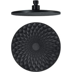 Shower Head Black Rain Shower Round 225 mm Rain Shower Head ABS Built-in Shower Heads with Anti-Limescale Nozzles, High Pressure Waterfall Rain Shower Head G1/2