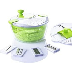 Arquiel 7-in-1 Salad Spinner Multifunctional 4L Kitchen Utensil Set Kitchen Grater Vegetable Slicer for Washing and Drying Vegetables