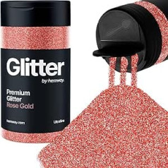 Hemway Rose Gold Glitter Ultrafine 130 g / 4,6 oz, pulveris, metāliski sveķi, amatniecības mirdzoši pārslu fliteri epoksīda krūzēm, matu sejai, ķermenim acīm un nagu mākslas festivālam