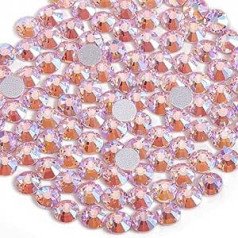 Beadsland 1440 Gb. plakana aizmugures rhinestones, nagu kristāli Rhinestones nagiem, gaiši rozā AB, SS20 (4,6-4,8 mm)