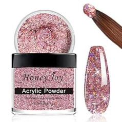 Honey Joy HJ-NAP016 Akrila pūderis 28g/Box Professional Pink Shine Glitter Sequins Akrila franču manikīra pulveris nagu pieaudzēšanai Akrila nagu sistēma HJ-NAP017-Nr.22