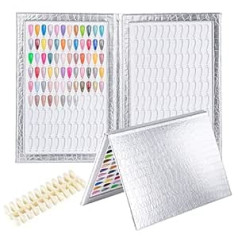 BNG Gel Nail Polish 216 Colors Card with 240 False Nails Leather Book for Salon Sample Silver